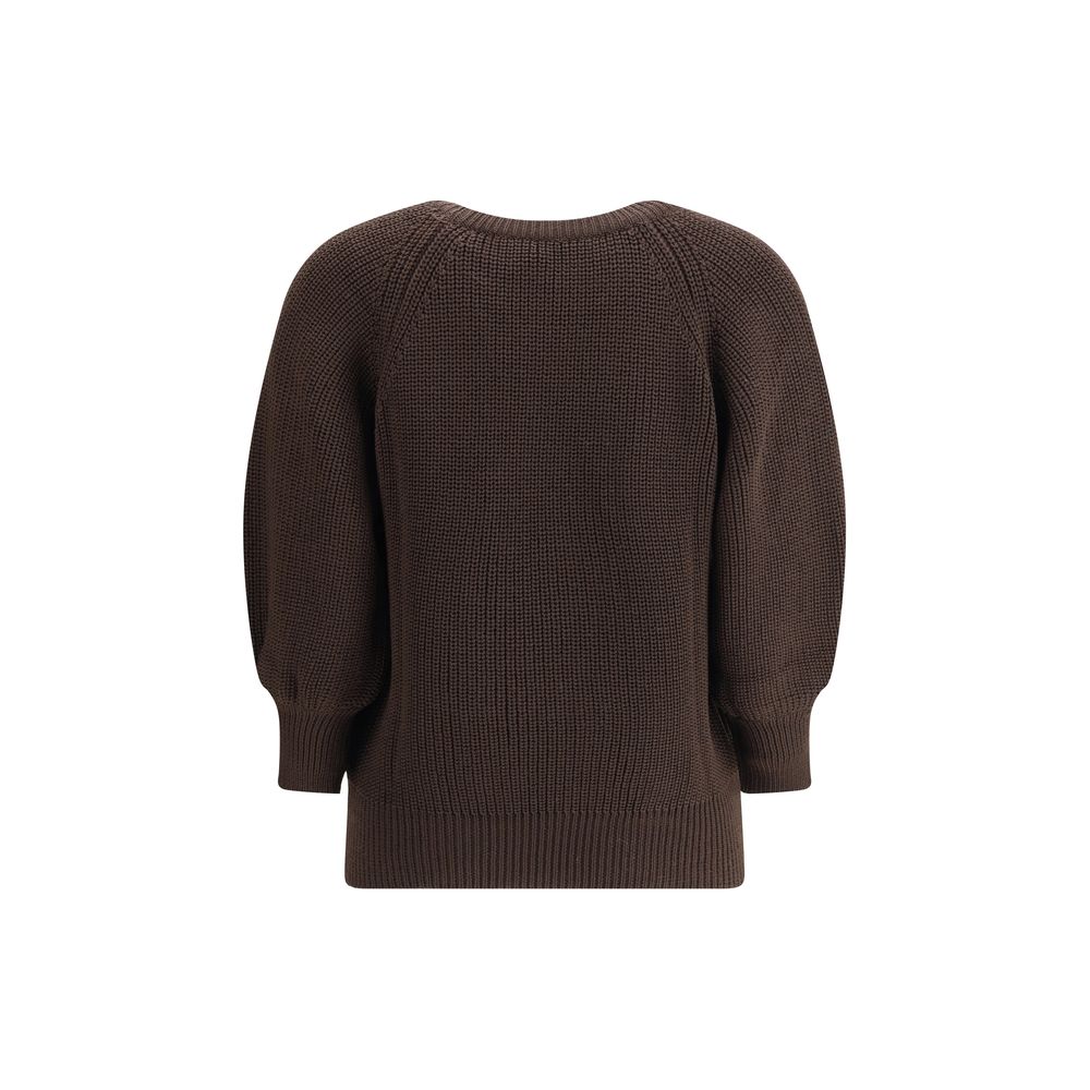 Ella Braunes Merino-Woll-Sweatshirt