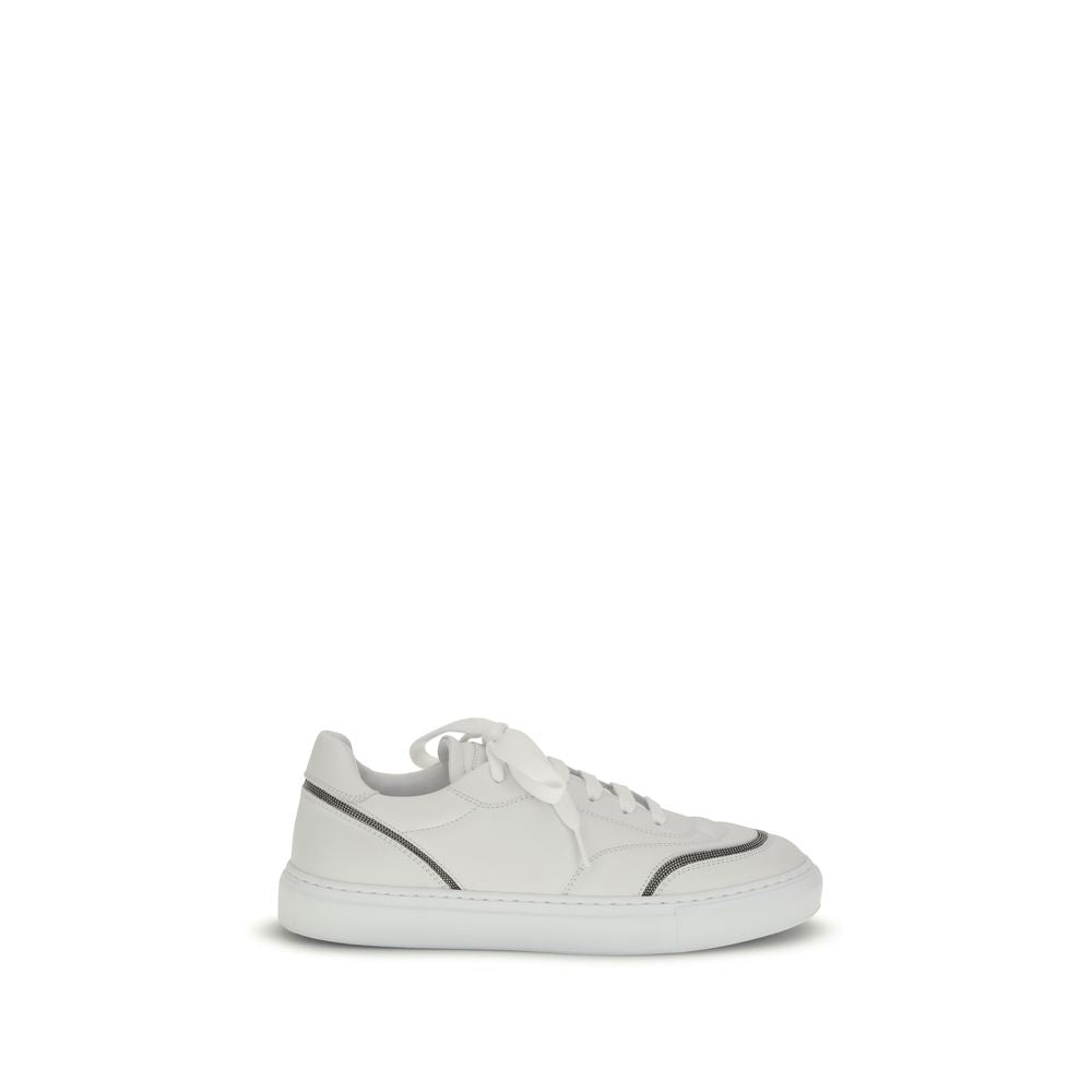 Brunello Cucinelli Sneakers aus Leder mit glänzenden Details