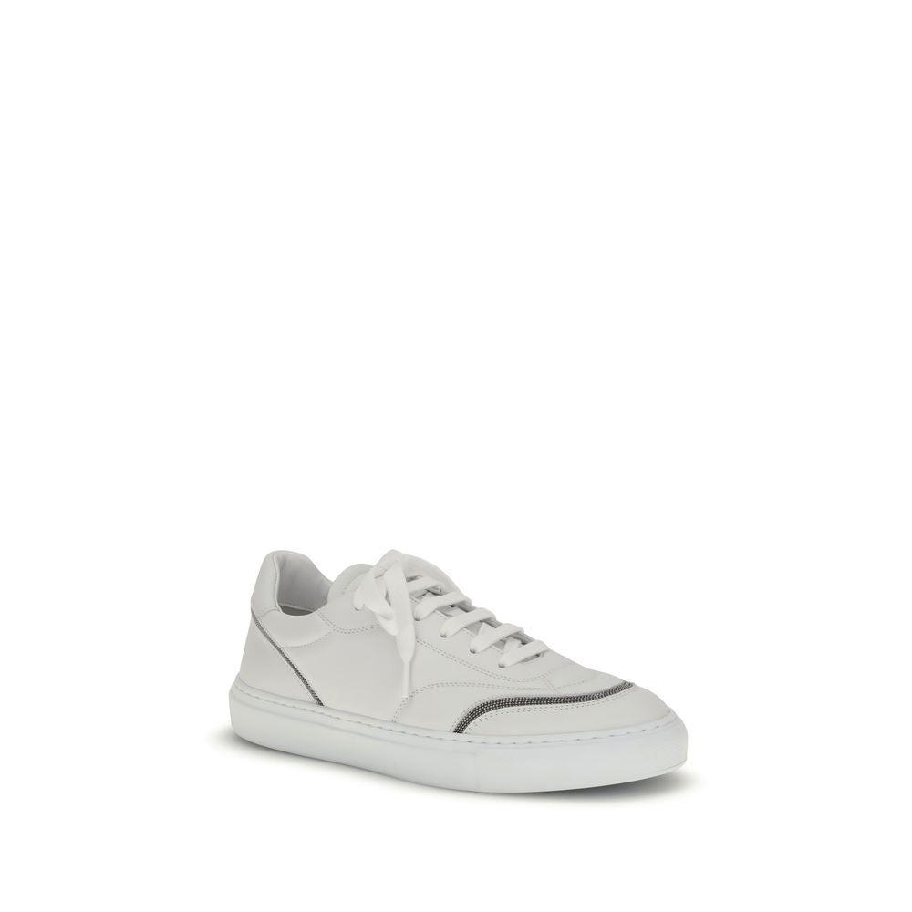 Brunello Cucinelli Sneakers aus Leder mit glänzenden Details