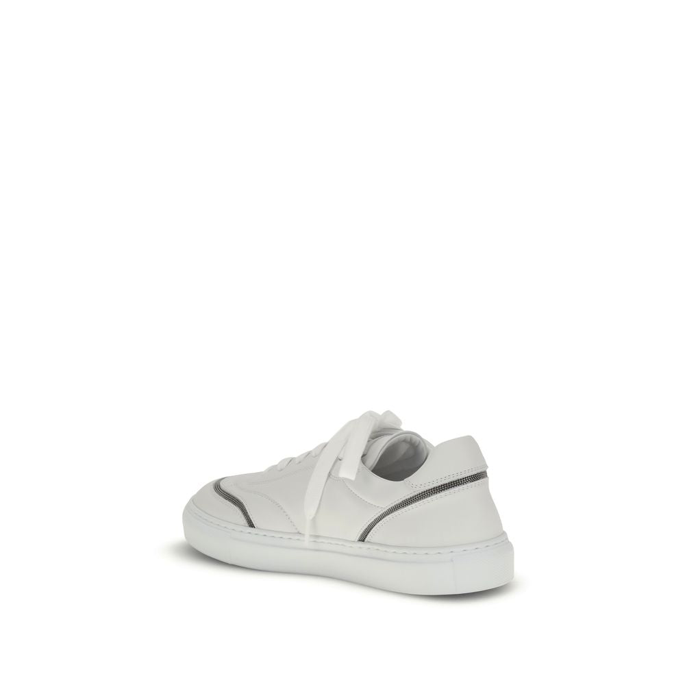 Brunello Cucinelli Sneakers aus Leder mit glänzenden Details