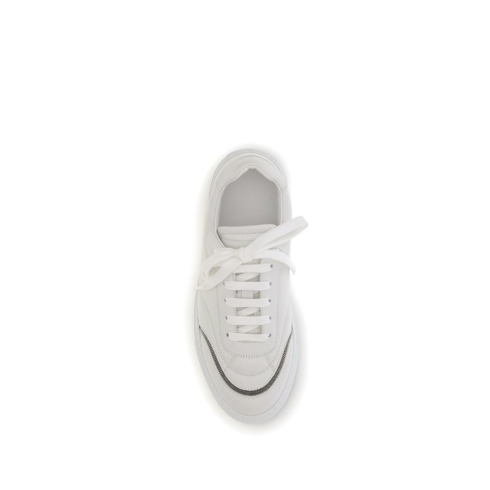 Brunello Cucinelli Sneakers aus Leder mit glänzenden Details