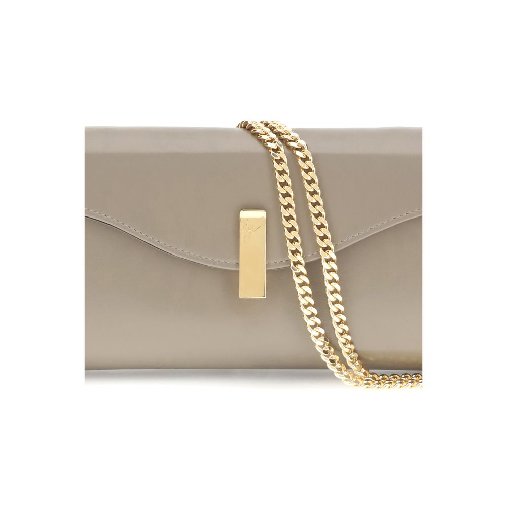 Giuseppe Zanotti Beigefarbene Leder-Clutch