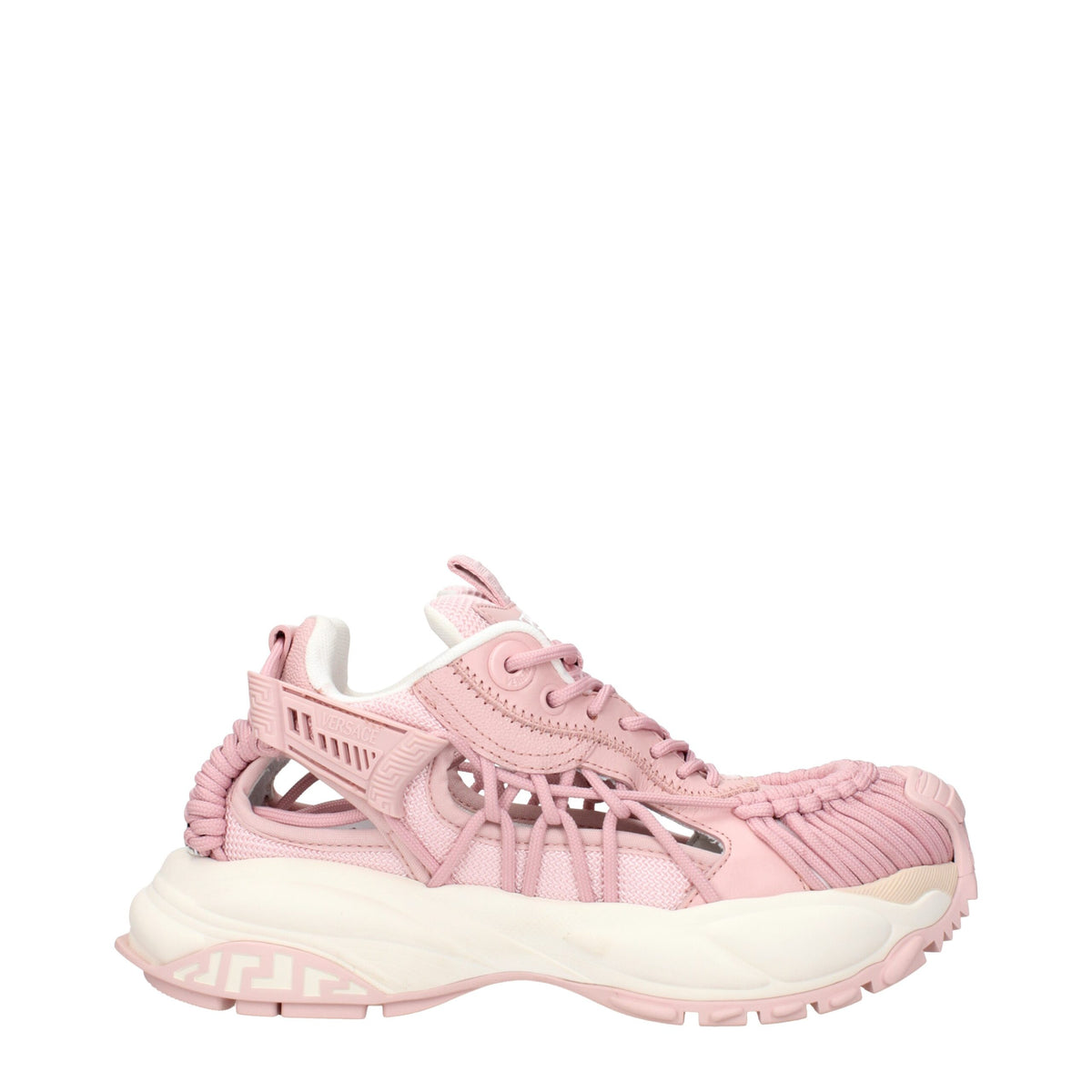 Versace Rosafarbene, klobige Leder-Sneakers