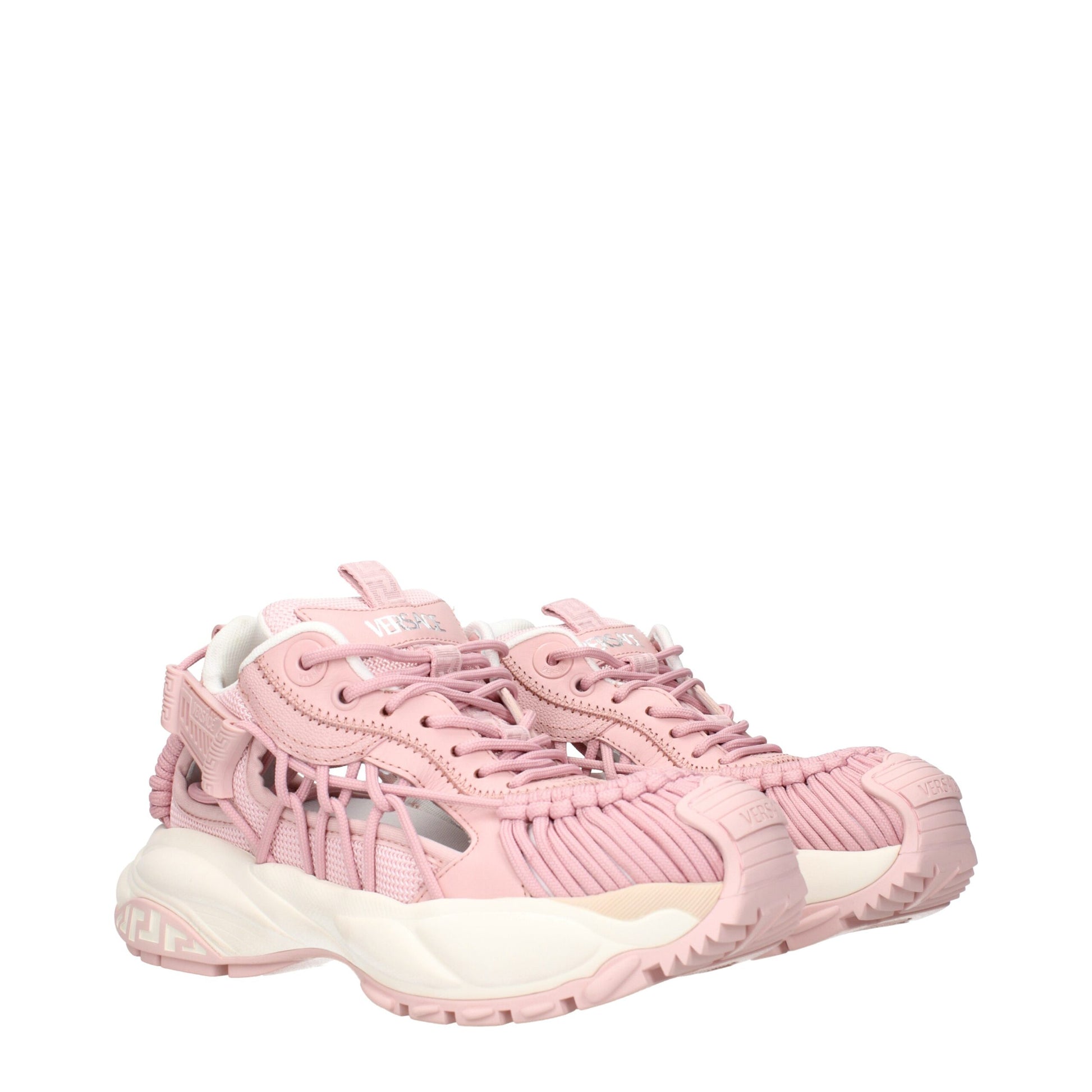 Versace Rosafarbene, klobige Leder-Sneakers