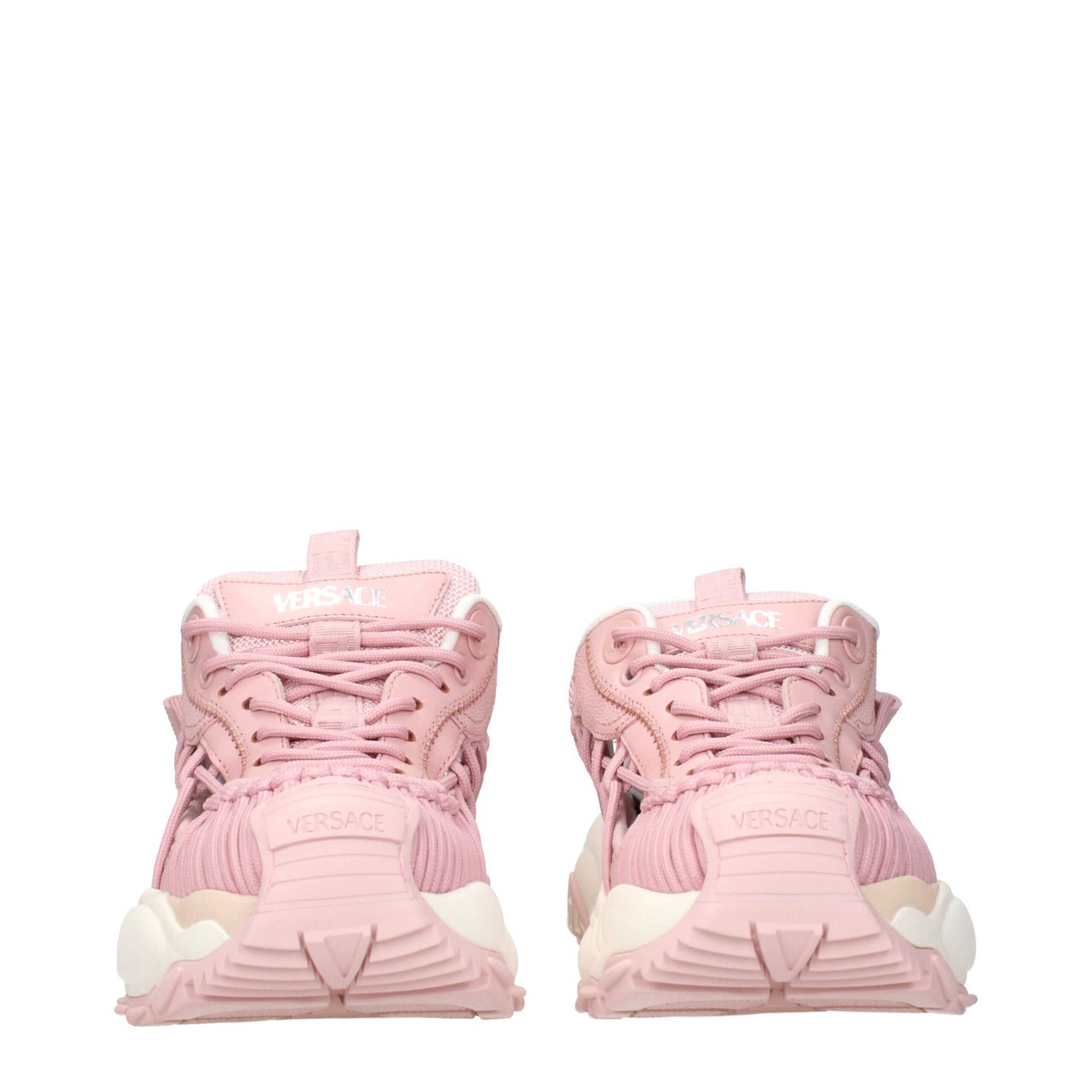Versace Rosafarbene, klobige Leder-Sneakers