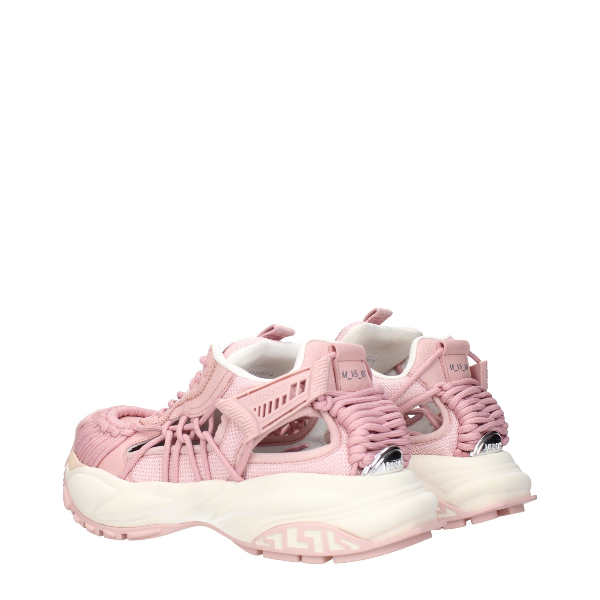 Versace Rosafarbene, klobige Leder-Sneakers