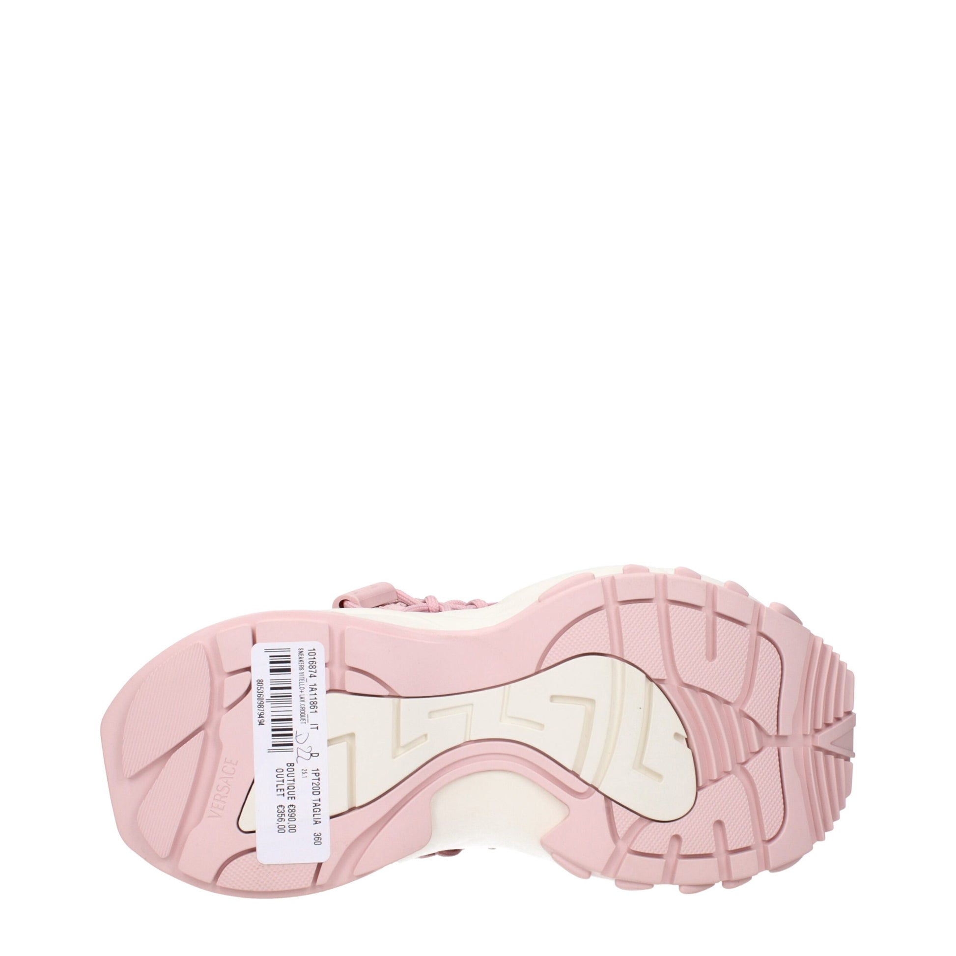 Versace Rosafarbene, klobige Leder-Sneakers