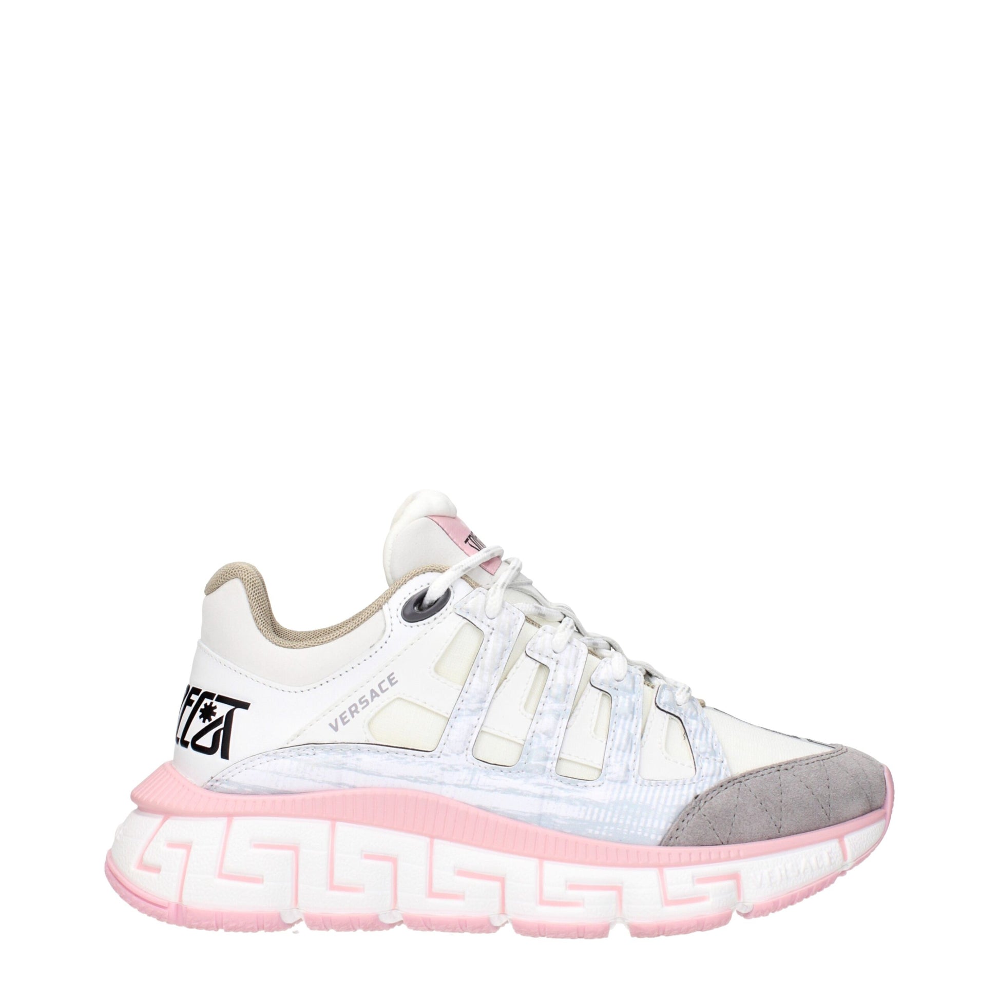 Versace Beige Stoff Sportliche Turnschuhe