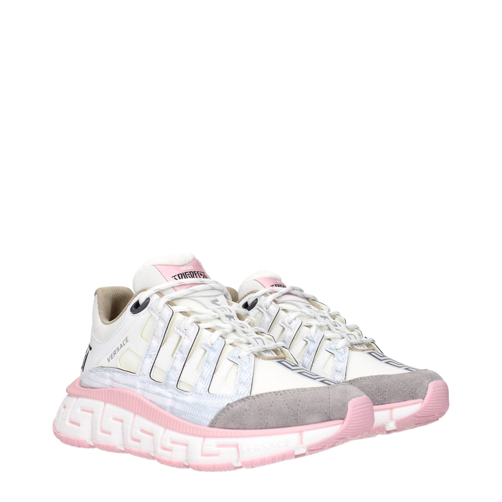 Versace Beige Stoff Sportliche Turnschuhe