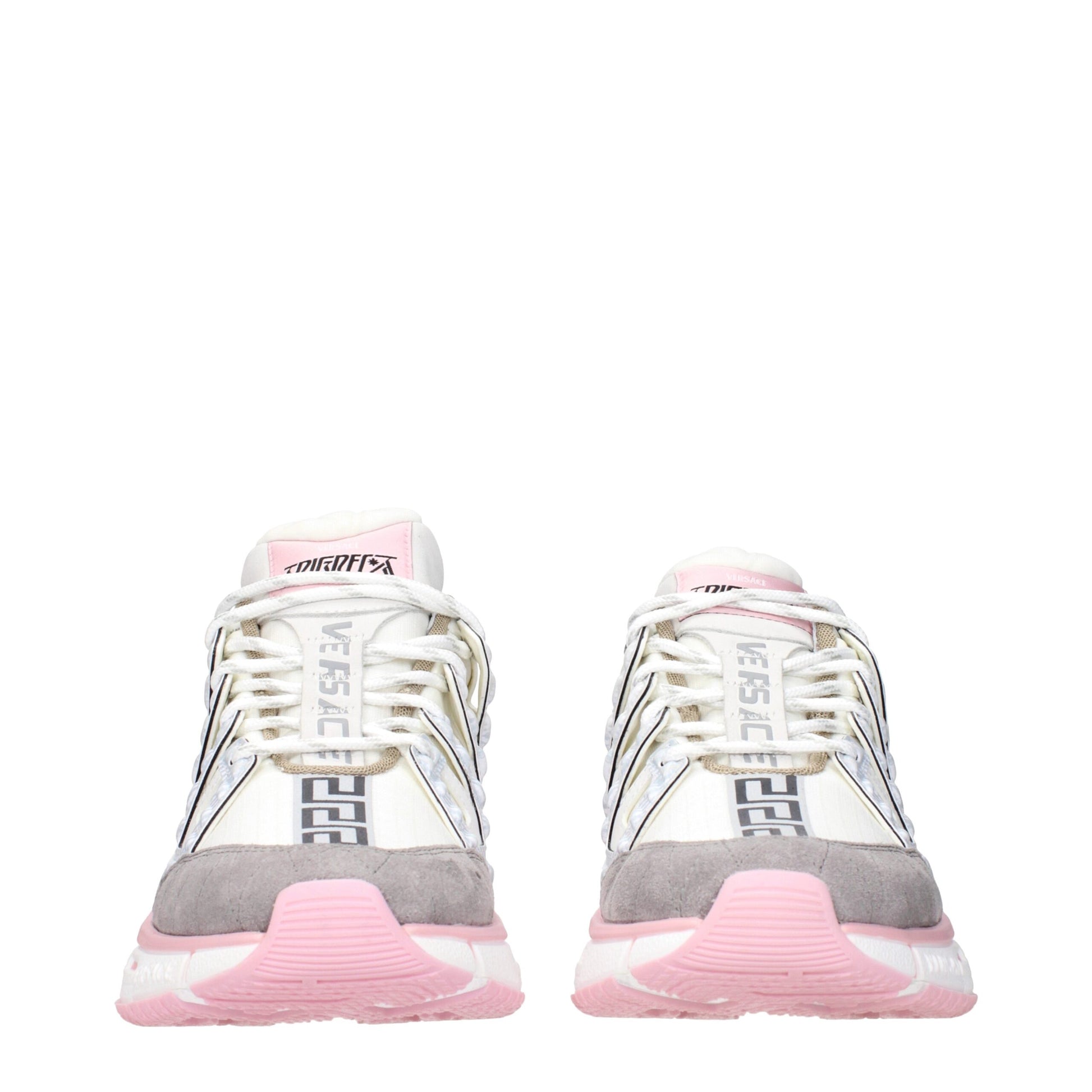 Versace Beige Stoff Sportliche Turnschuhe
