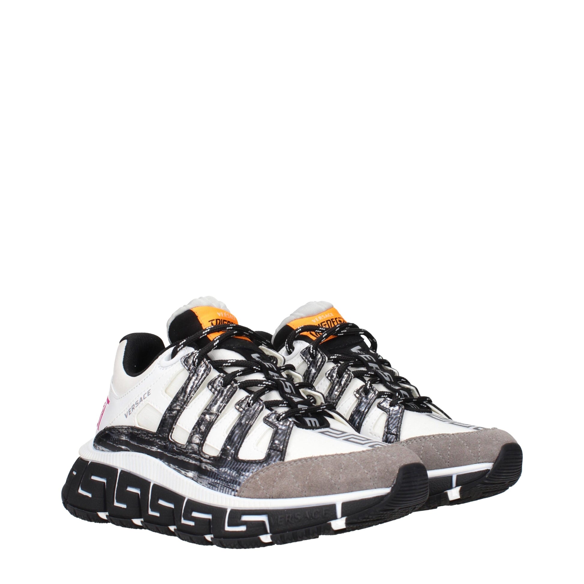 Versace Beige Stoff Sportliche Turnschuhe