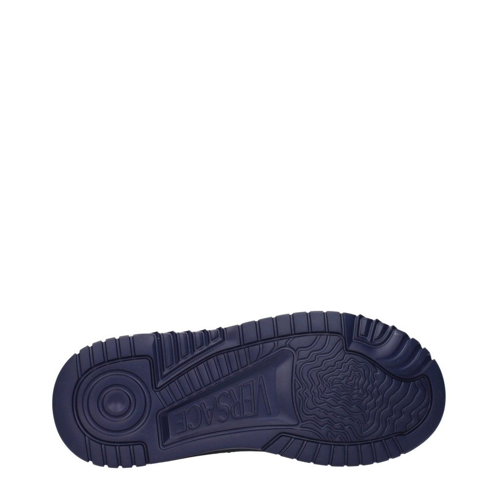 Versace Chunky Sneakers aus blauem Stoff