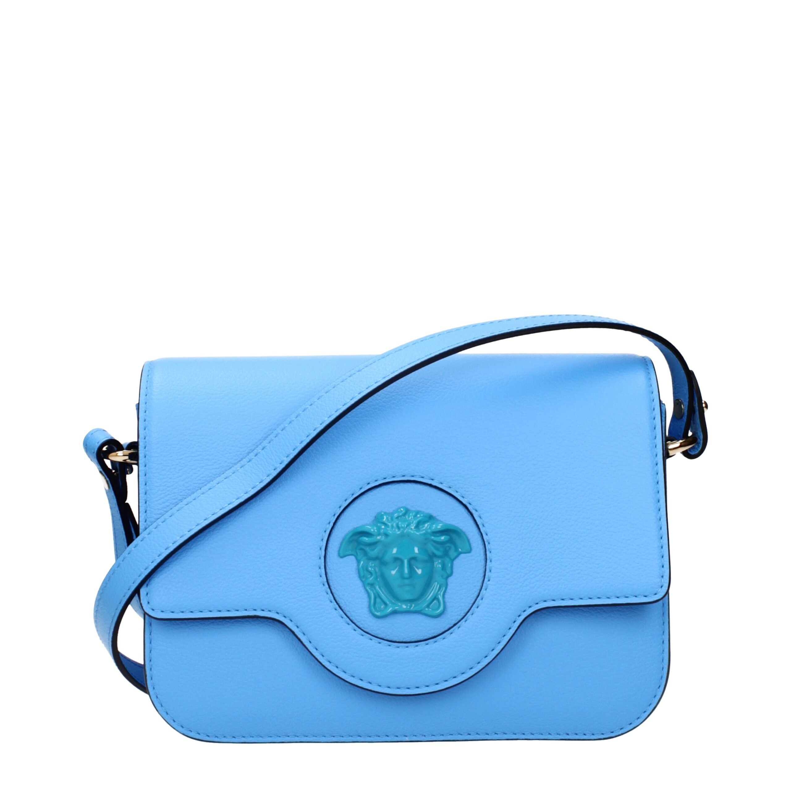 Versace Hellblaue Leder-Crossbody-Taschen