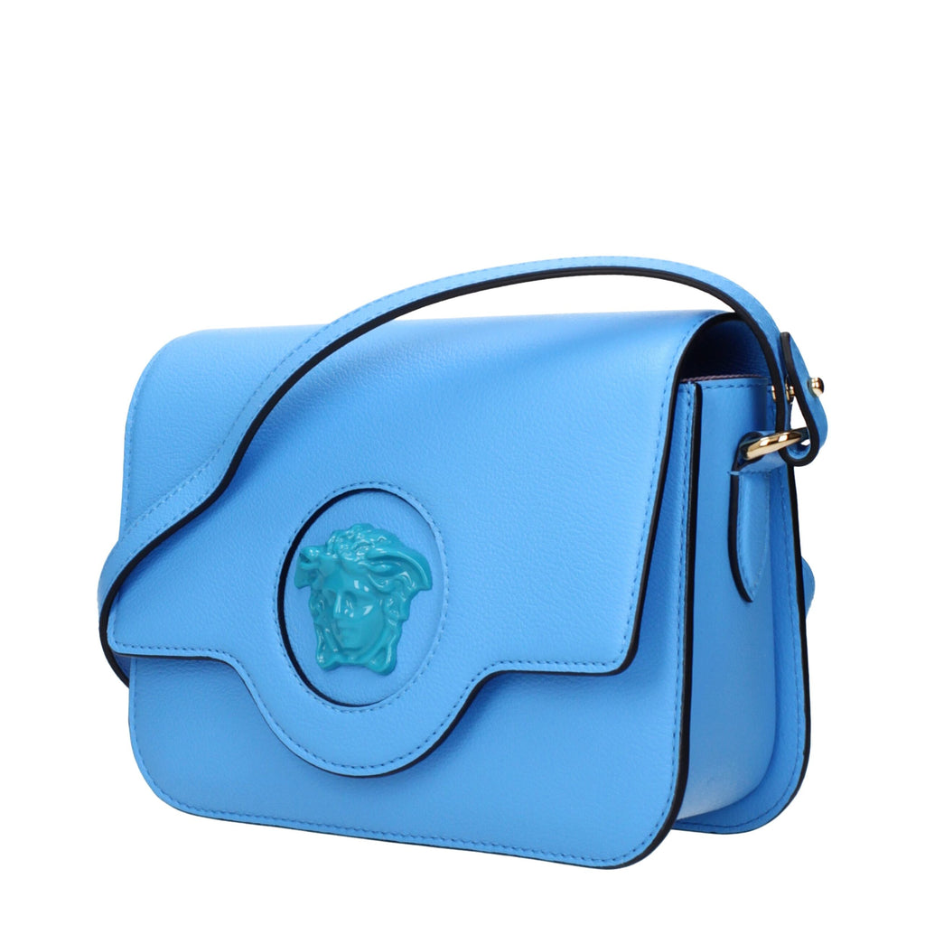 Versace Hellblaue Leder-Crossbody-Taschen