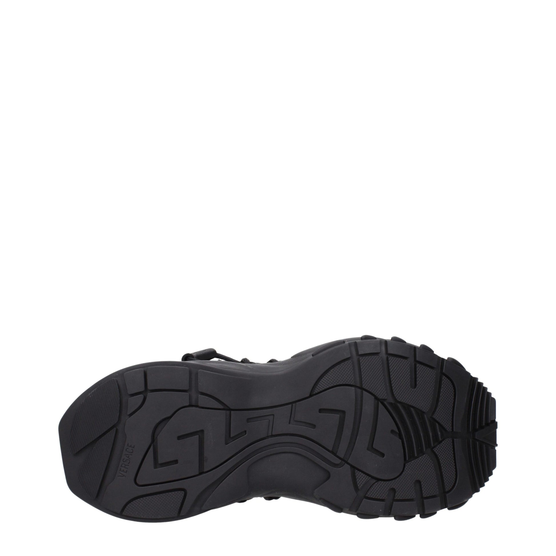 Versace Schwarzes Leder Sportliche Turnschuhe