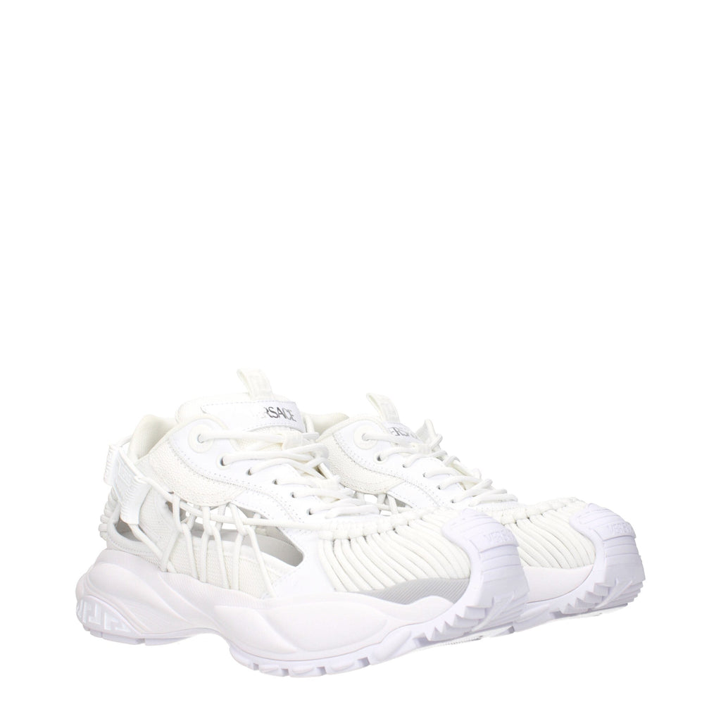 Versace Weißes Leder Sportliche Turnschuhe
