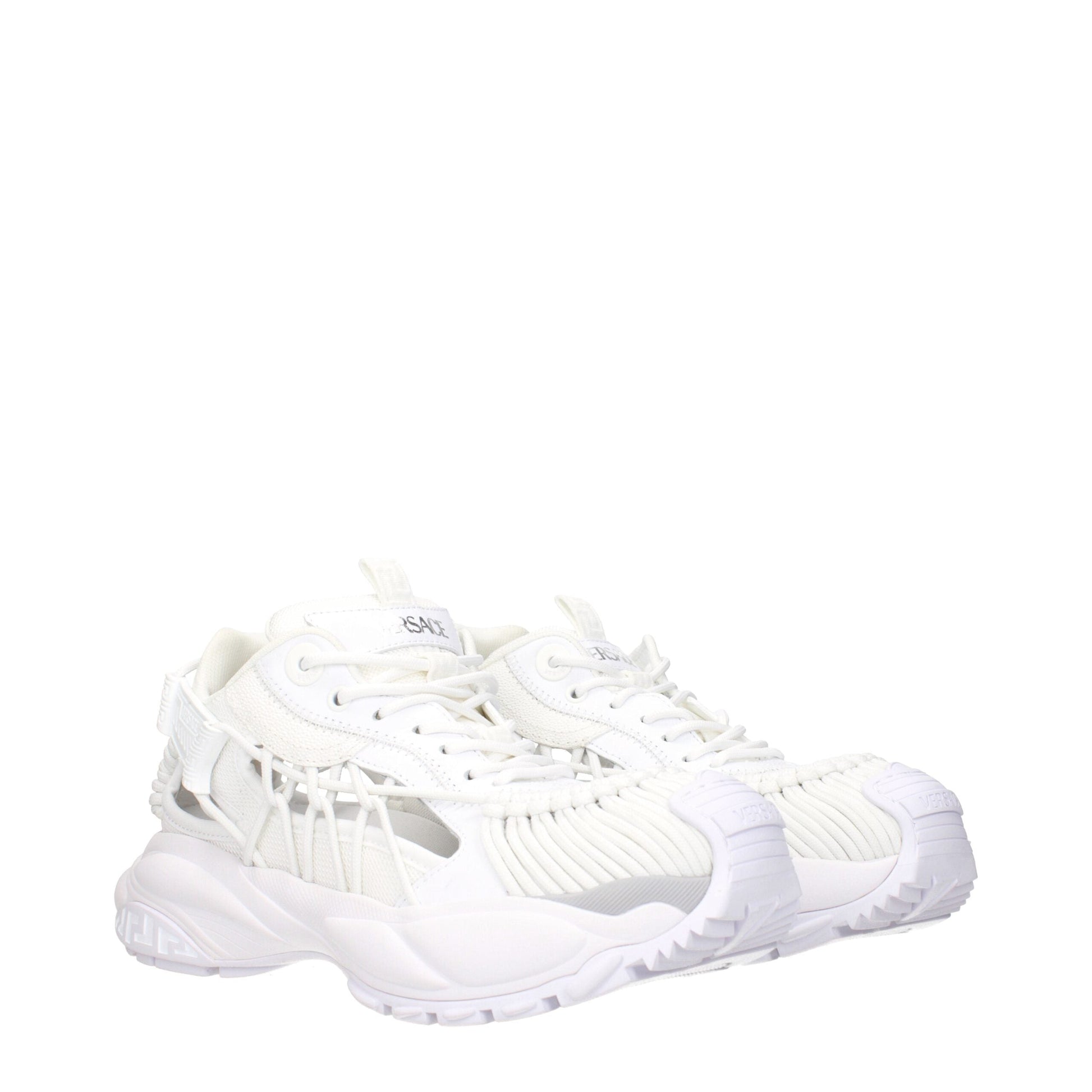 Versace Weißes Leder Sportliche Turnschuhe