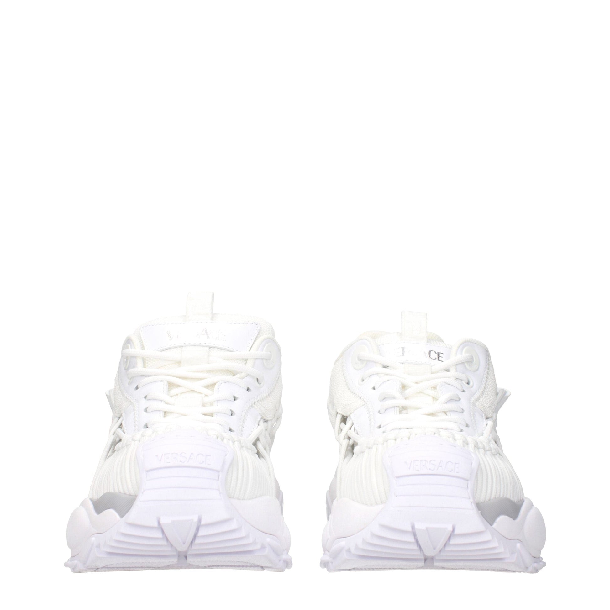 Versace Weißes Leder Sportliche Turnschuhe