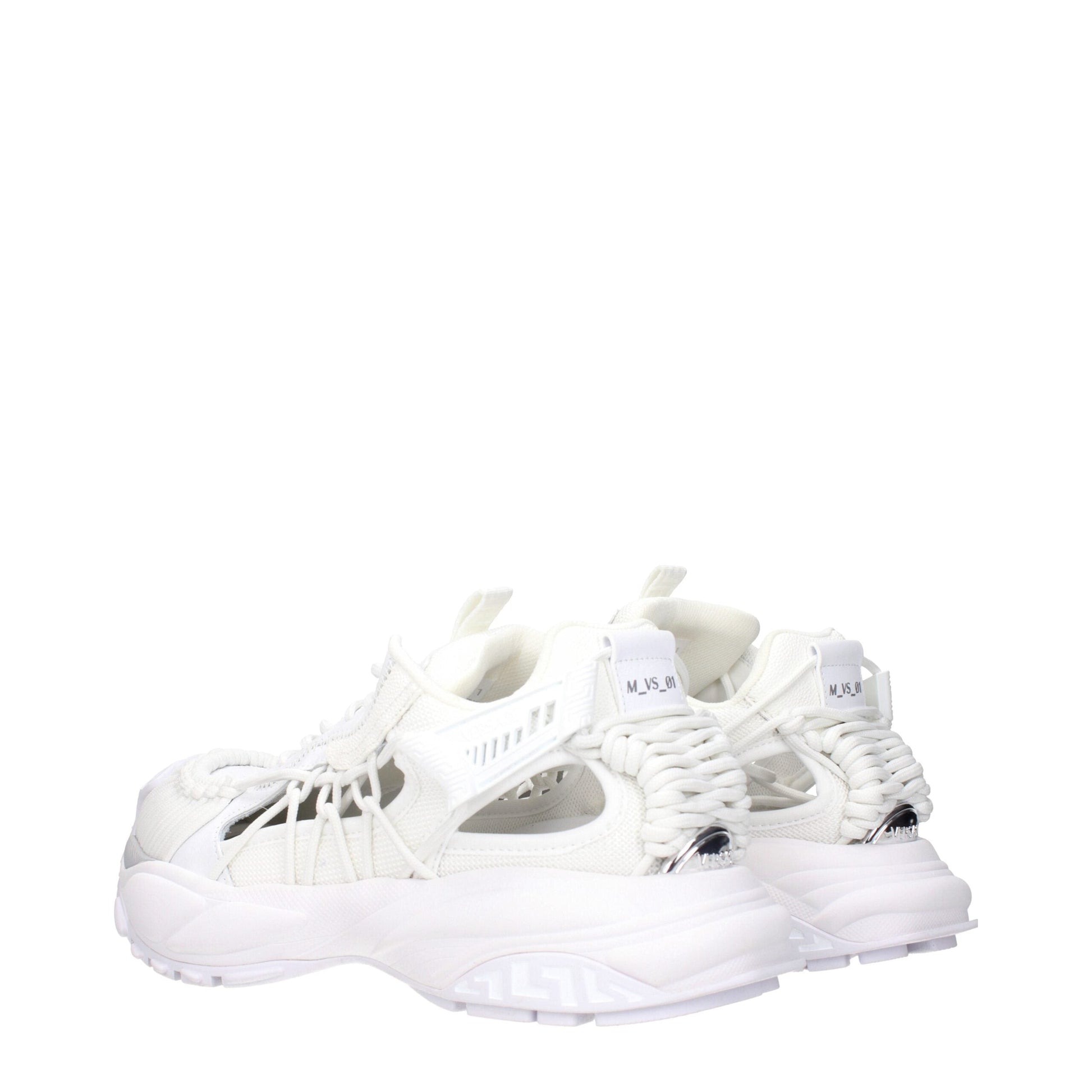 Versace Weißes Leder Sportliche Turnschuhe