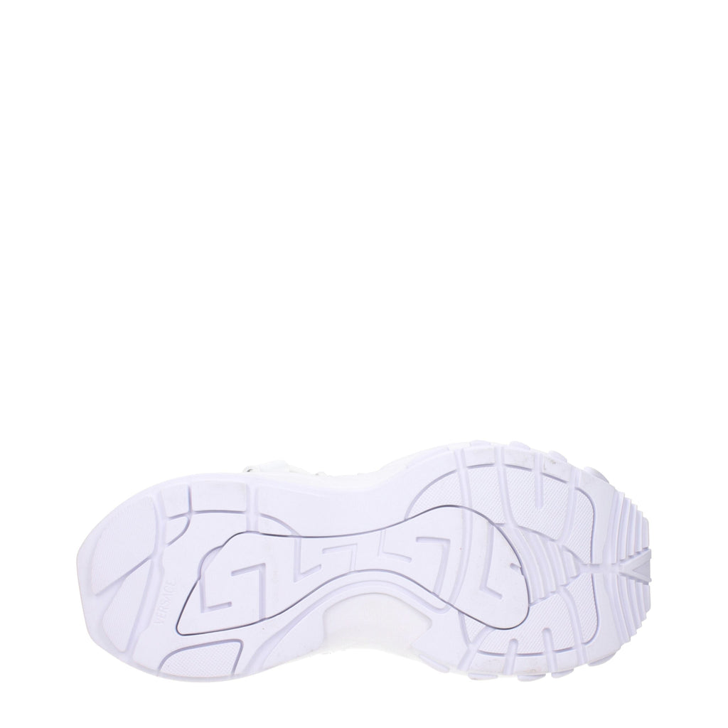Versace Weißes Leder Sportliche Turnschuhe