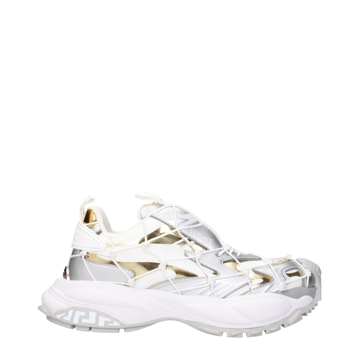 Versace Chunky Sneakers aus weißem Stoff