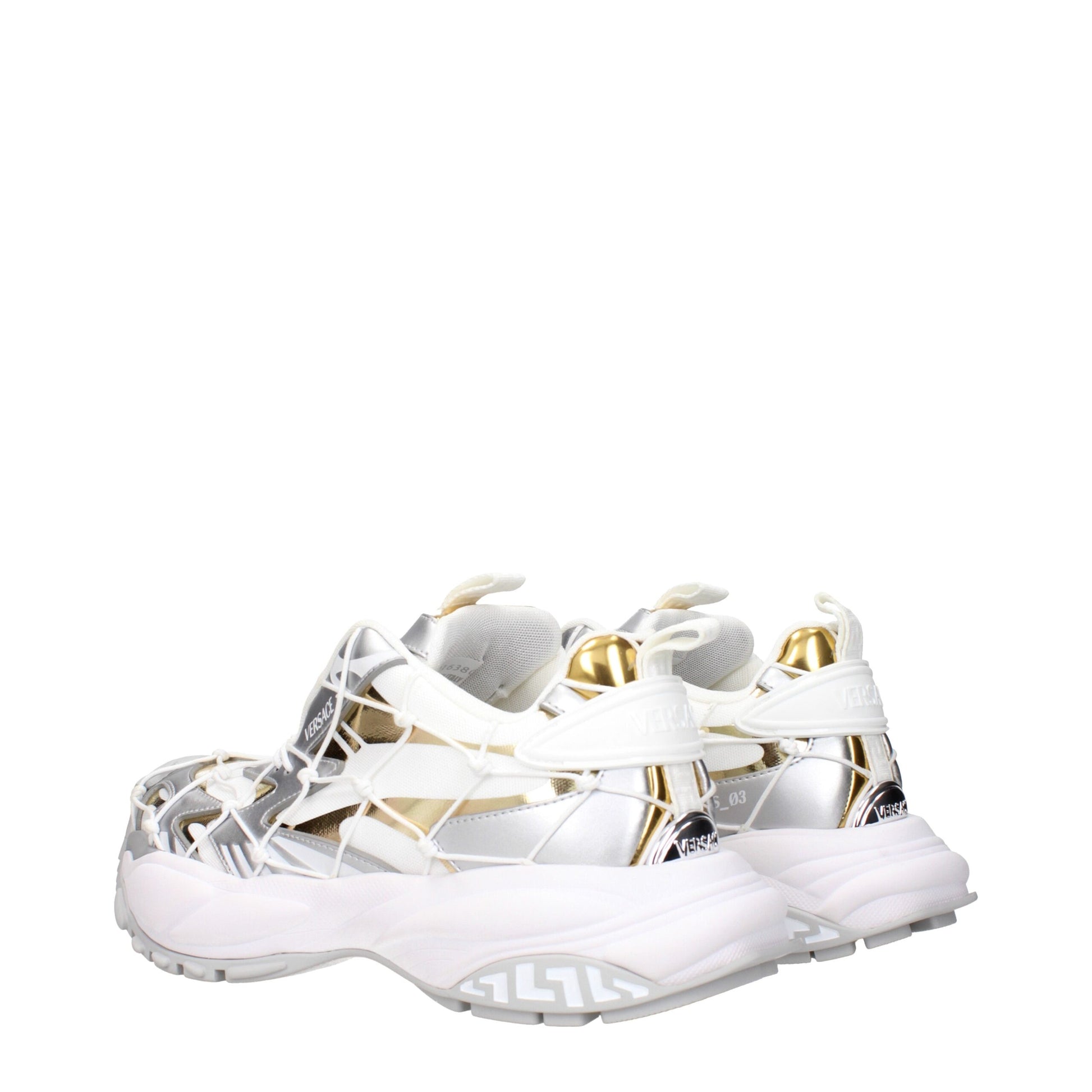 Versace Chunky Sneakers aus weißem Stoff