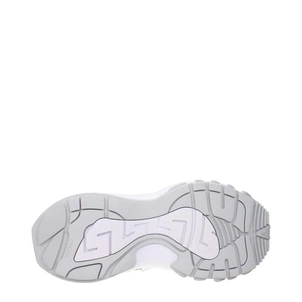 Versace Chunky Sneakers aus weißem Stoff