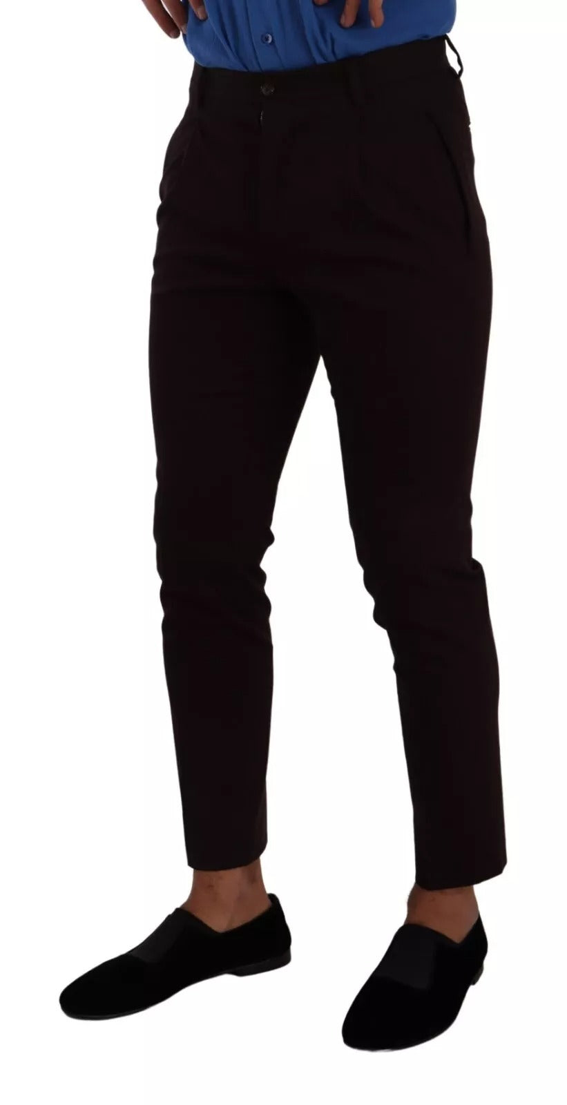 Dolce & Gabbana Bordeauxfarbene Baumwoll-Stretch-Skinny-Hose
