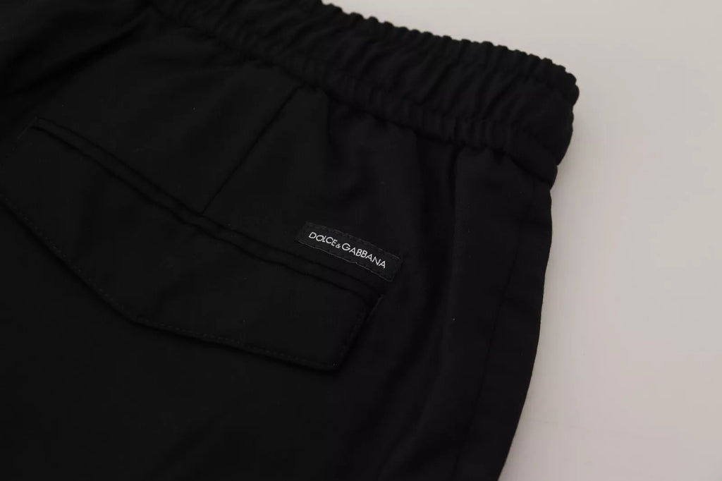 Dolce & Gabbana Schwarze Jogger-Hose aus Wolle