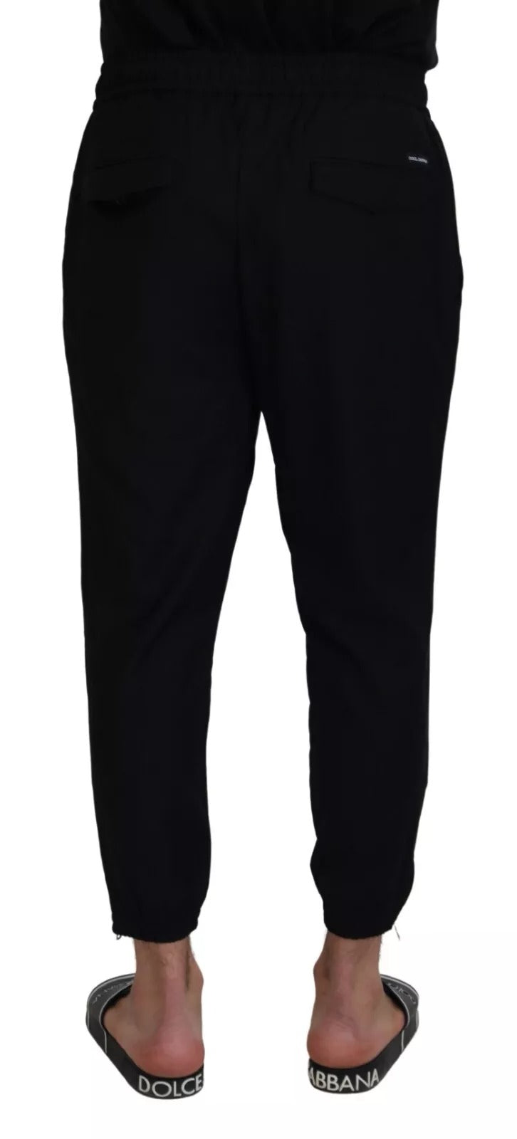 Dolce & Gabbana Schwarze Jogger-Hose aus Wolle