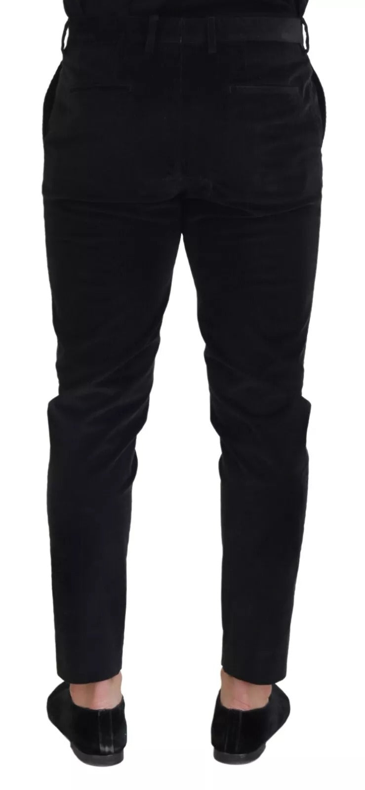Dolce & Gabbana Schwarze schmale Hose aus Stretch-Baumwolle Chino-Hose