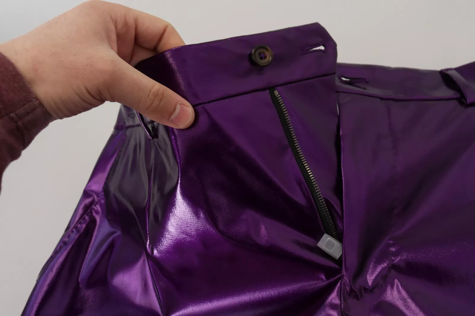 Dolce & Gabbana Lila Metallic-Nylon-Hose gerade Hose