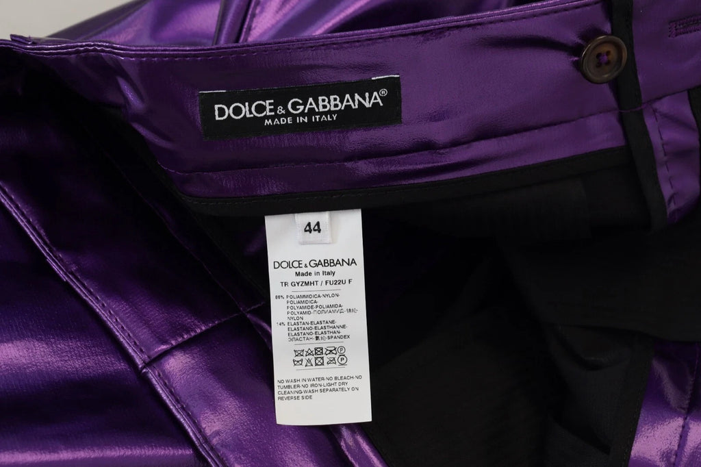 Dolce & Gabbana Lila Metallic-Nylon-Hose gerade Hose