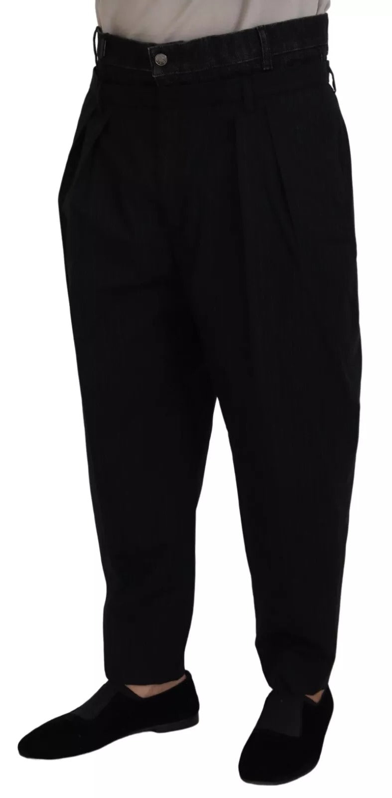 Dolce & Gabbana Schwarze CottonStretch Loose DenimTrouser Jeans