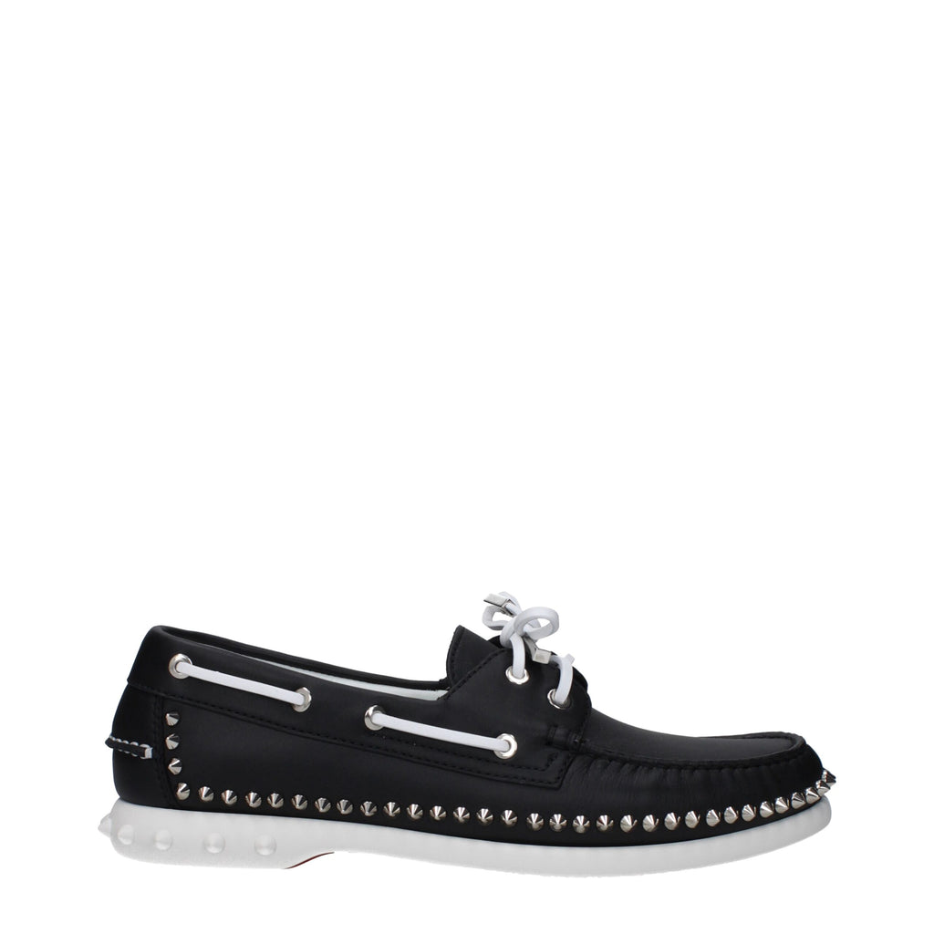 Christian Louboutin Schwarze Leder Slipper