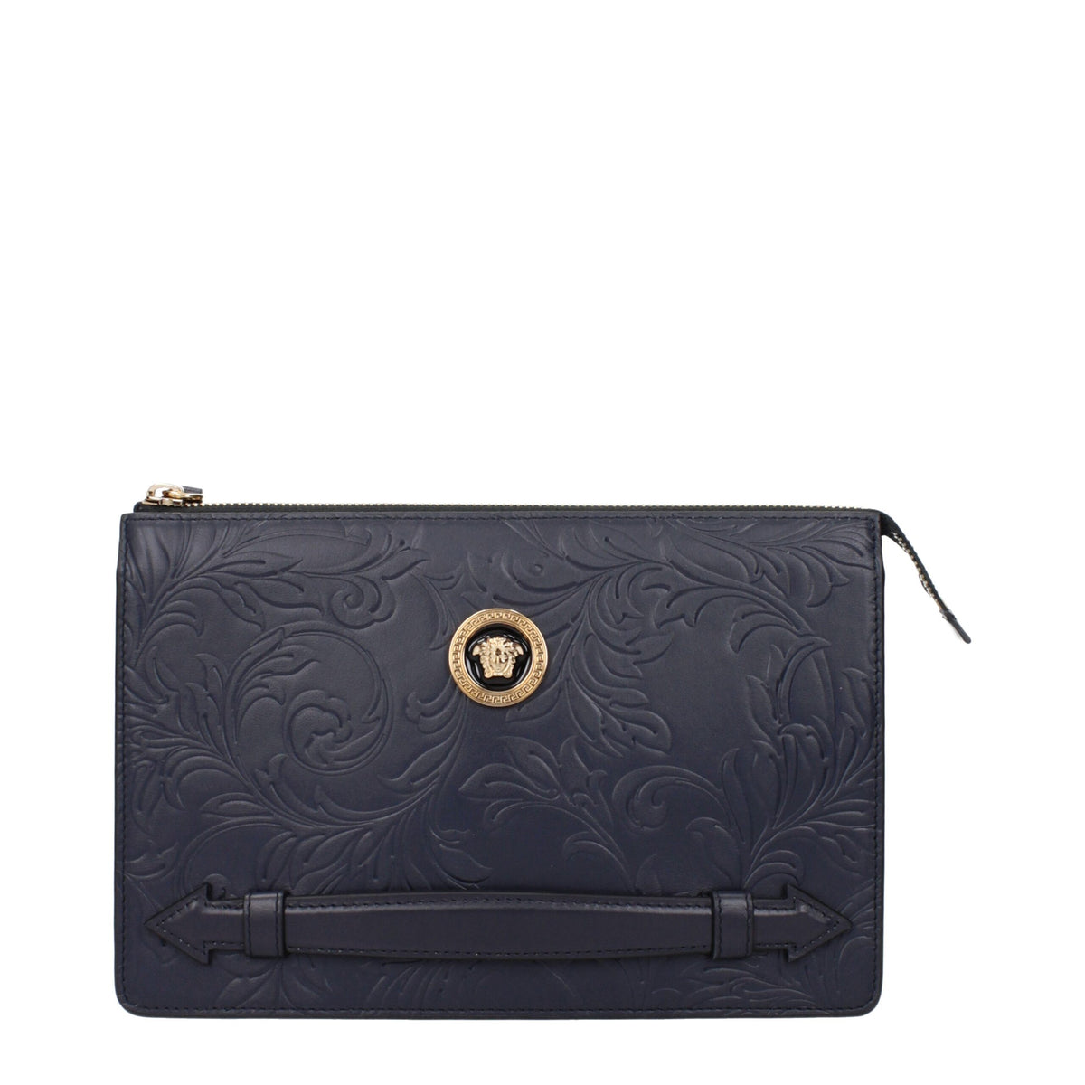 Versace Blaue Leder-Kupplungstaschen