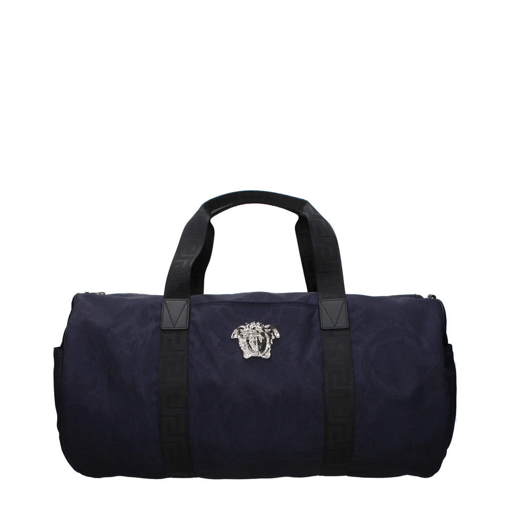 Versace Blauer Stoff Reisegepäck und Reisen