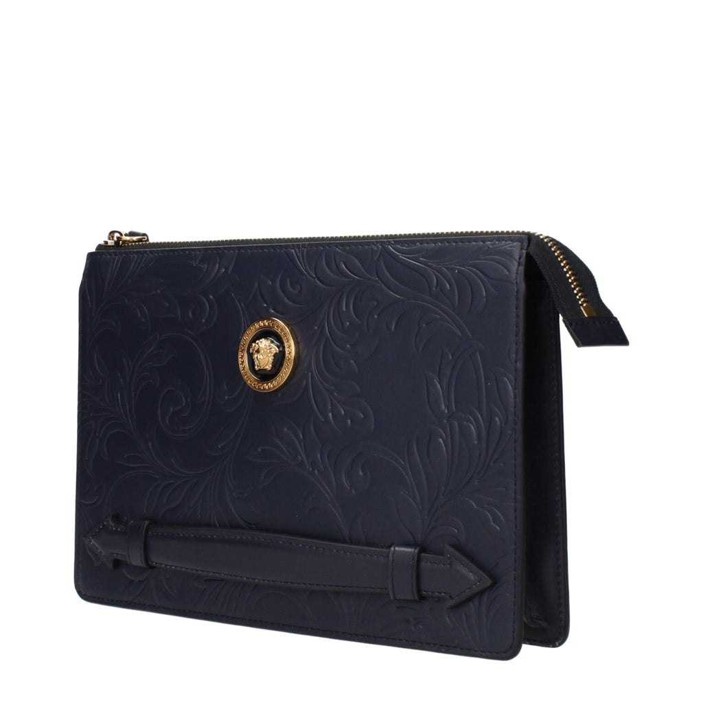 Versace Blaue Leder-Kupplungstaschen