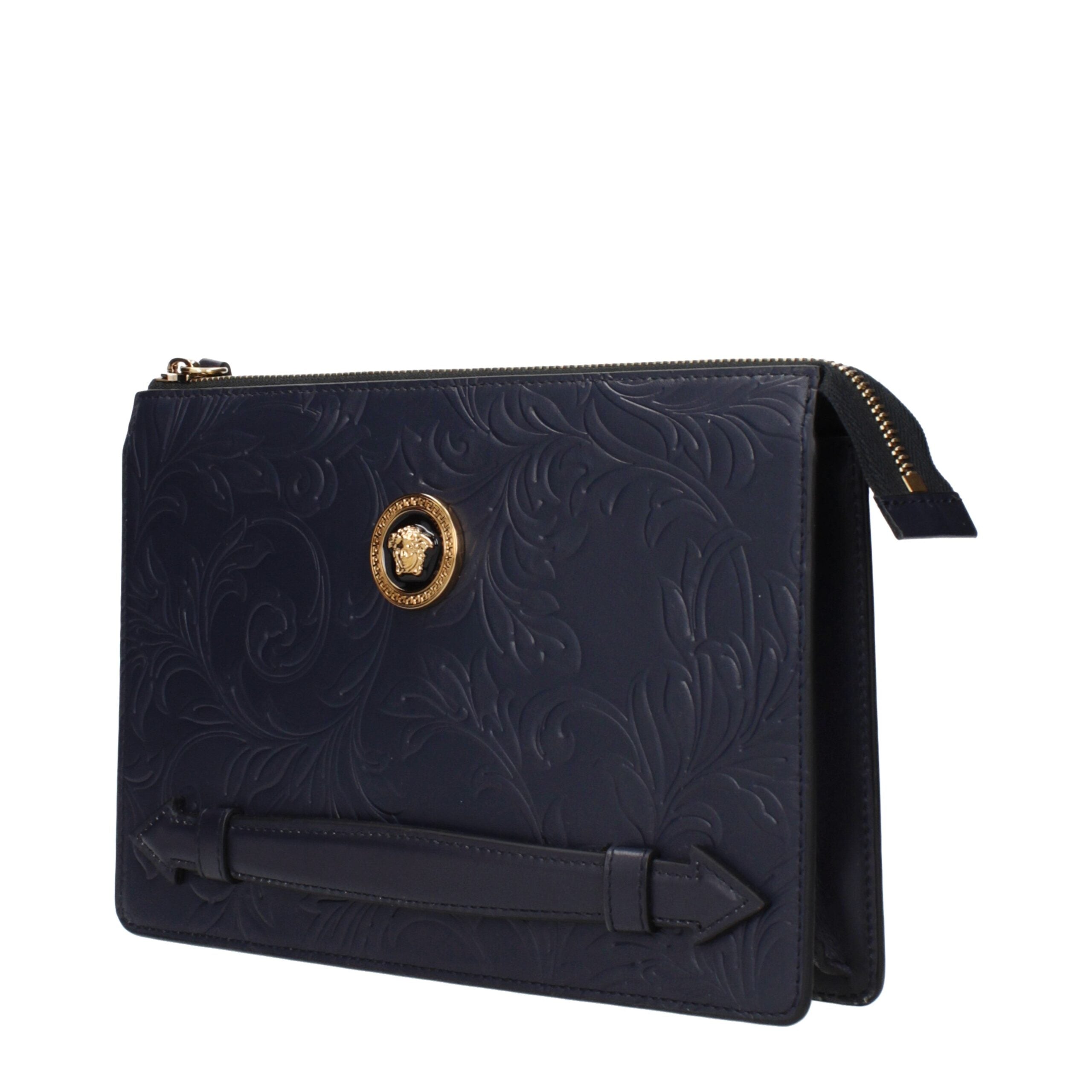 Versace Blaue Leder-Kupplungstaschen