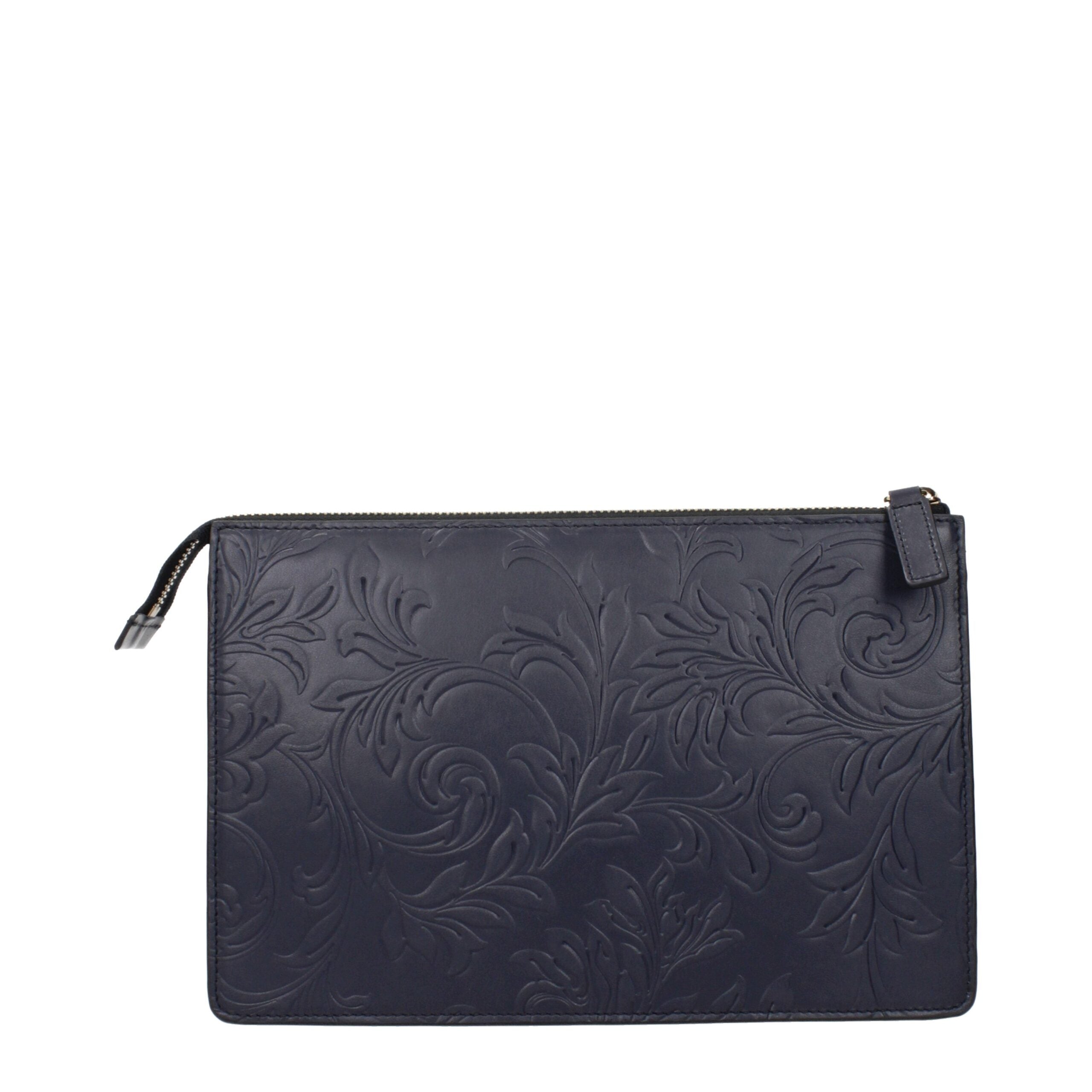 Versace Blaue Leder-Kupplungstaschen