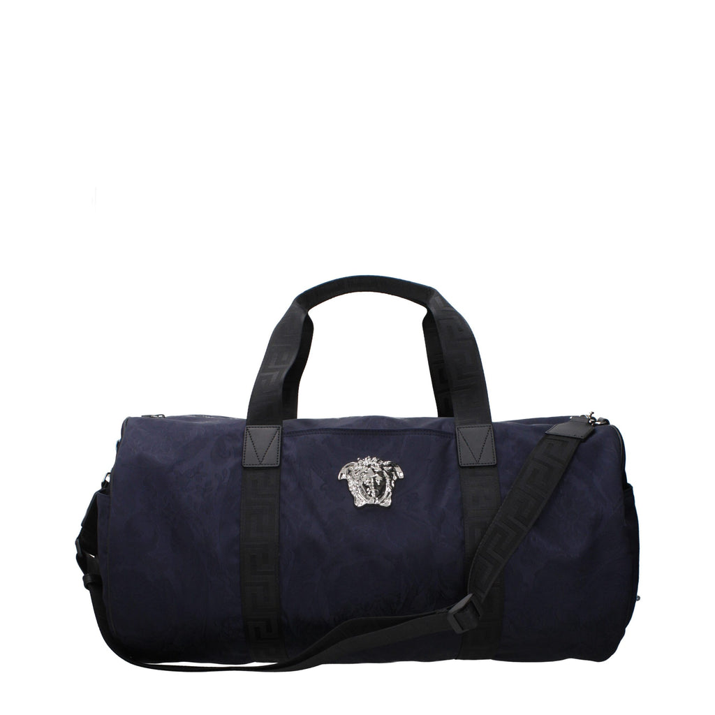 Versace Blauer Stoff Reisegepäck und Reisen