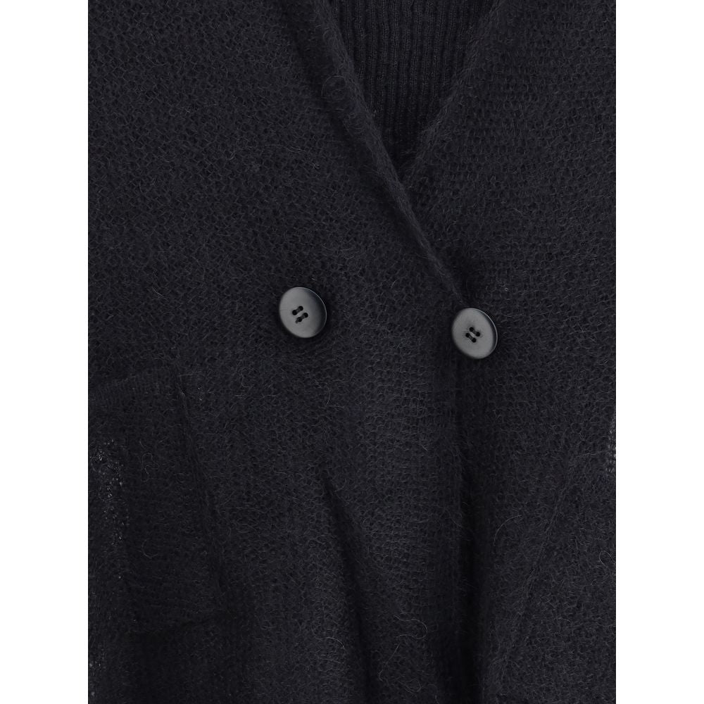 Giorgio Armani Zweireihige Strickjacke und Oberteil aus einer Woll-Mohair-Mischung Twin-Set