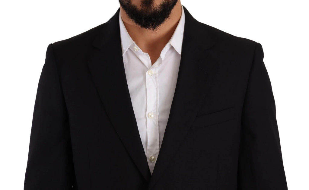 Domenico Tagliente Blauer Polyester Einreihiger Formaler 2 Stück Anzug