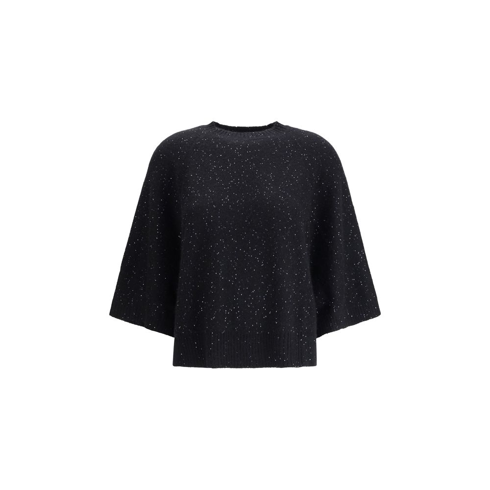 Fabiana Filippi Schwarzer Woll-Fleece-Pullover