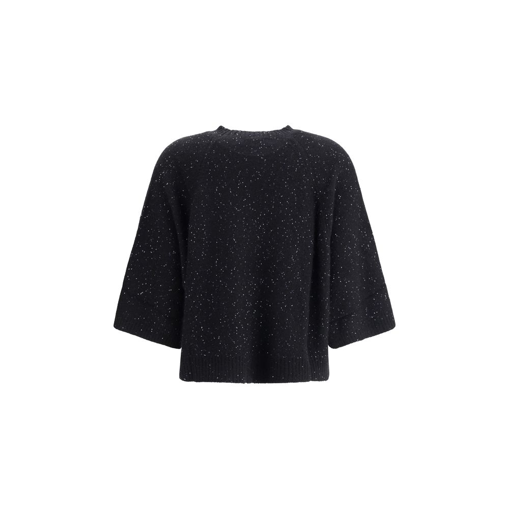 Fabiana Filippi Schwarzer Woll-Fleece-Pullover