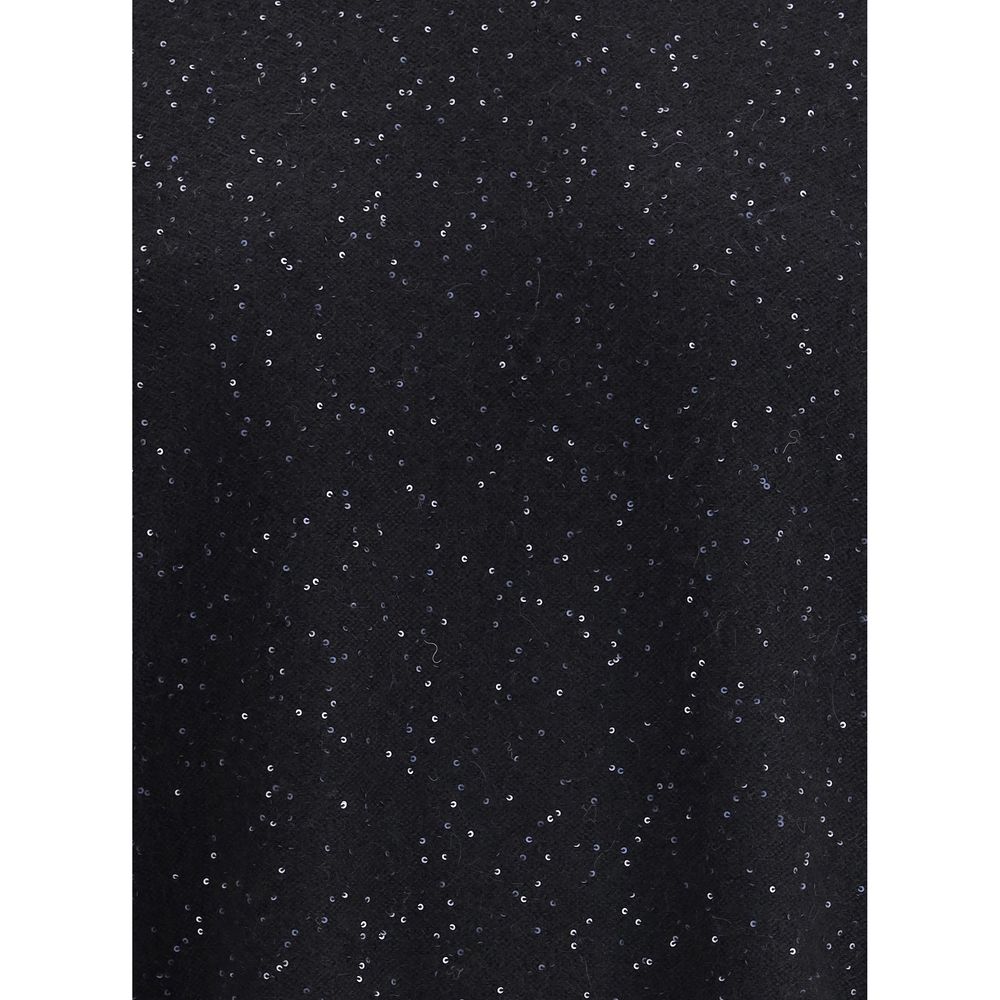 Fabiana Filippi Schwarzer Woll-Fleece-Pullover