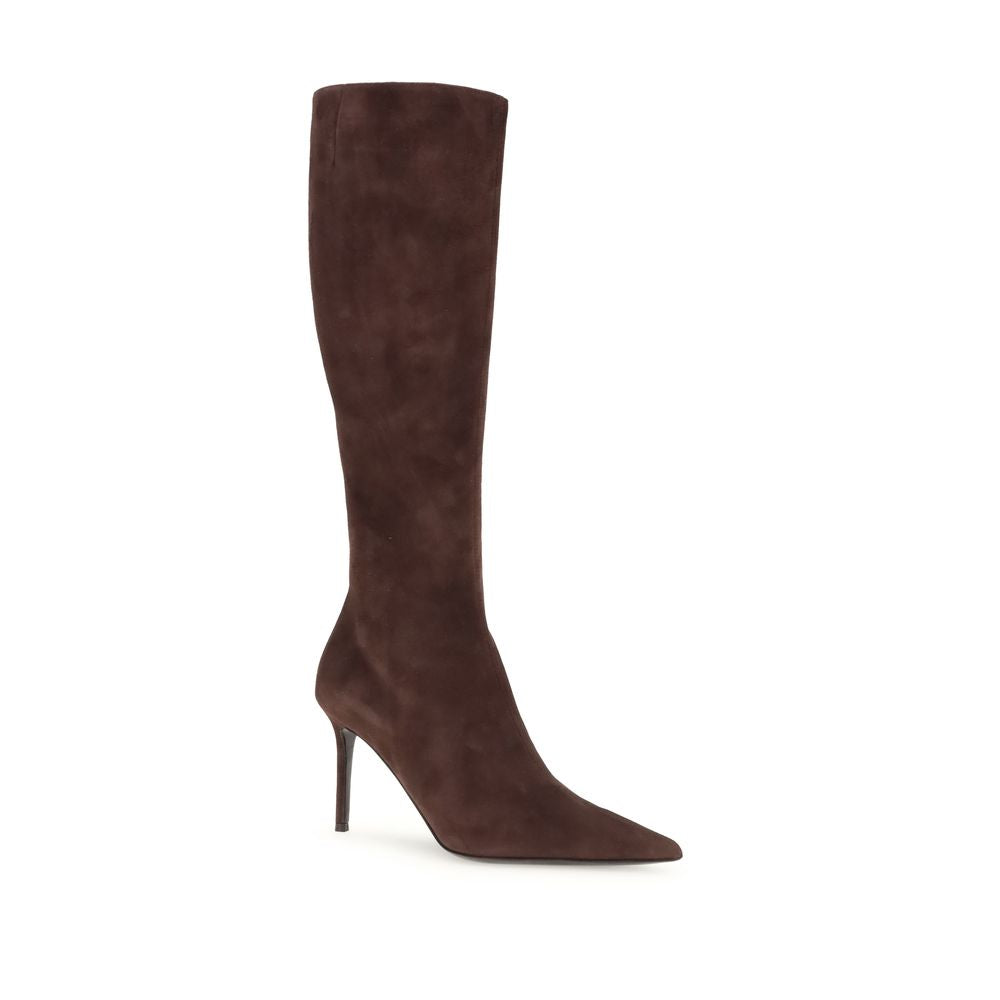 Giuseppe Zanotti Braune Lederstiefel mit hohem Absatz