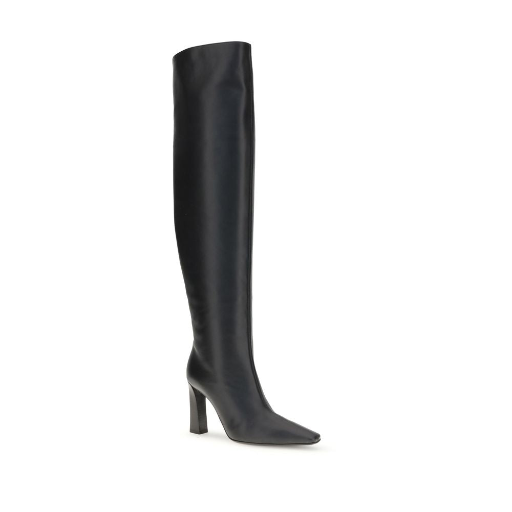 Giuseppe Zanotti Schwarze Lederstiefel über dem Knie