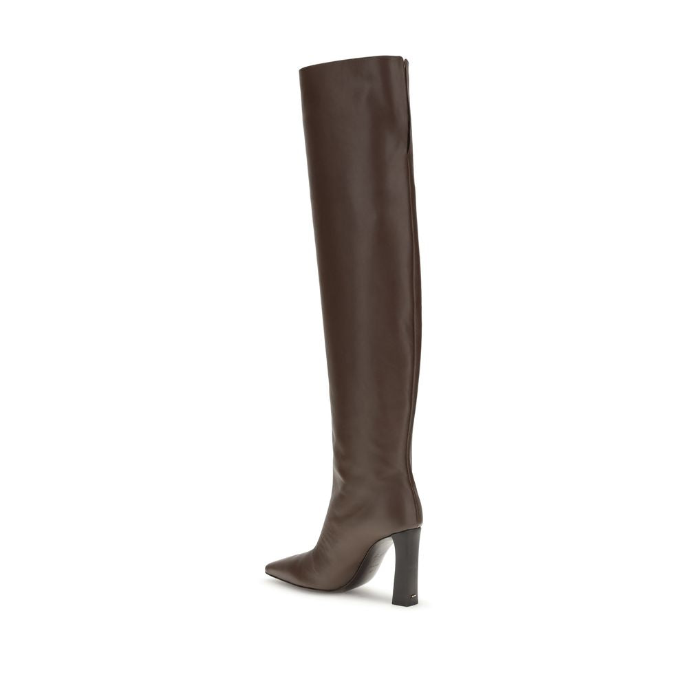 Giuseppe Zanotti Braunes Leder Overknee-Stiefel