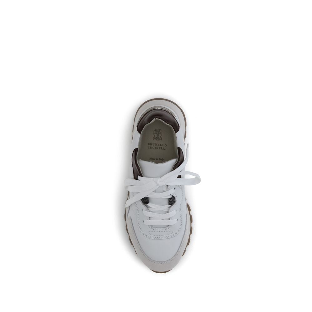 Brunello Cucinelli Sneakers aus Leder mit glänzenden Details